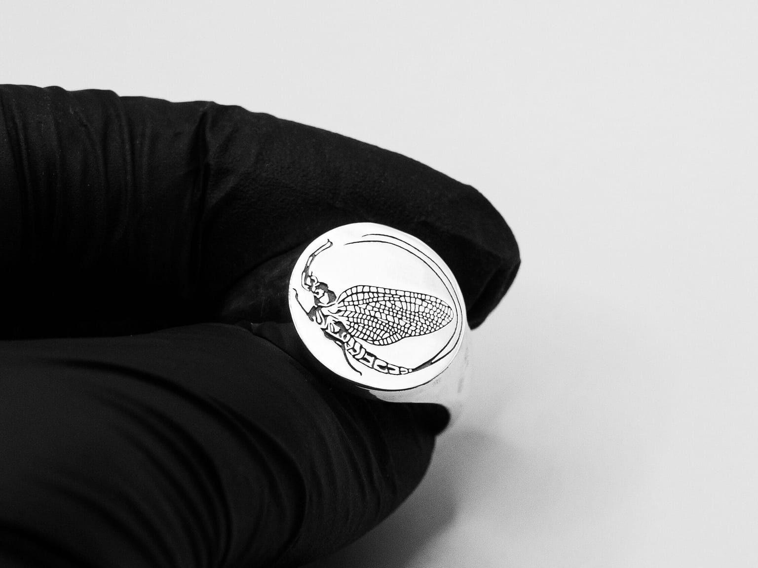 urban sterling mayfly custom argentium signet ring