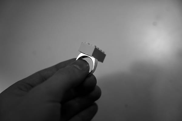 urban sterling lego ring argentium silver signet