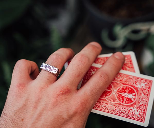 urban sterling the gambler signet ring argentium silver