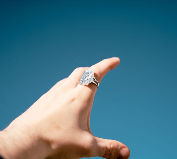 Urban sterling Fall of Icarus argentium silver signet ring