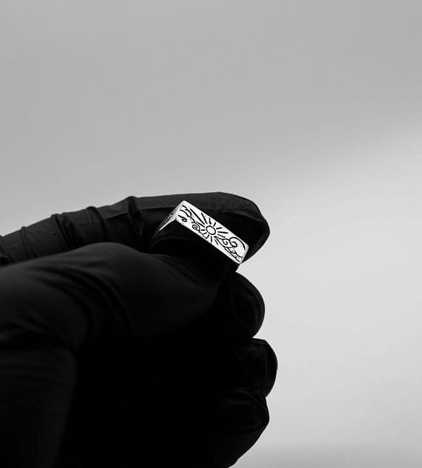 urban sterling helios argentium silver signet ring