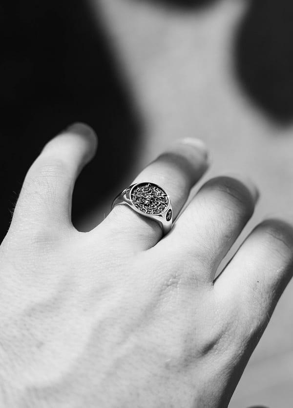 urban sterling forsaken argentium silver signet ring