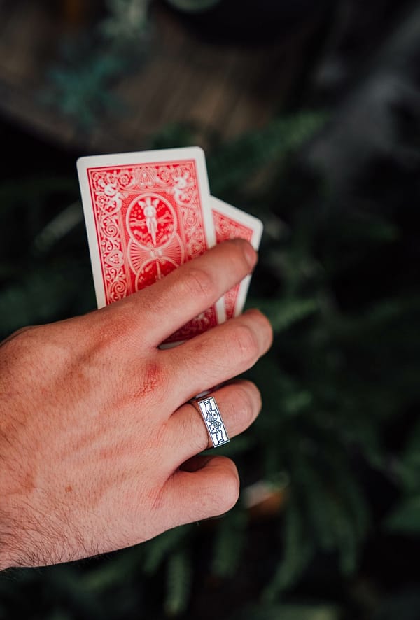 urban sterling gambler argentium silver signet ring