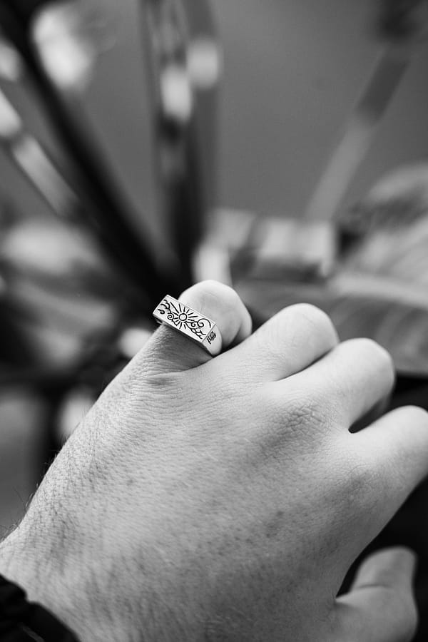 urban sterling helios argentium silver signet ring